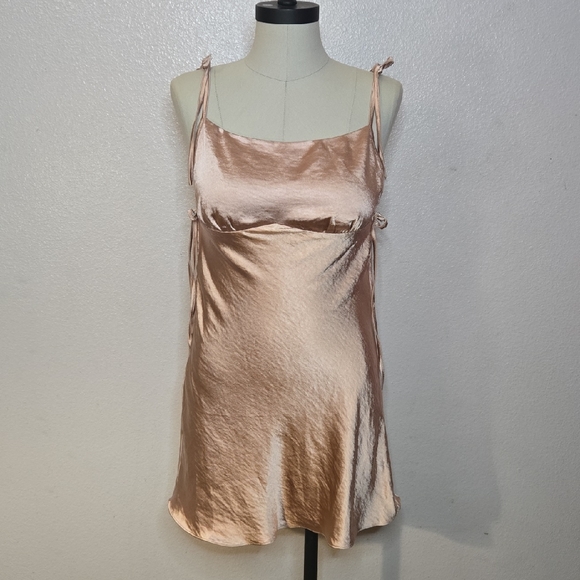 Sweet Pot Dresses & Skirts - Elegant Satin Slip Dress - Rose Gold